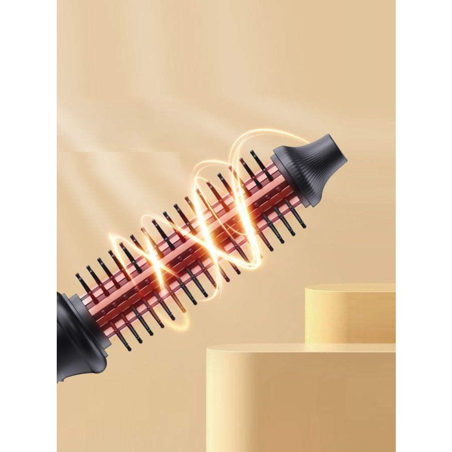 Rotating Heated Straightening Comb Black / European plug Apparel and Accessories