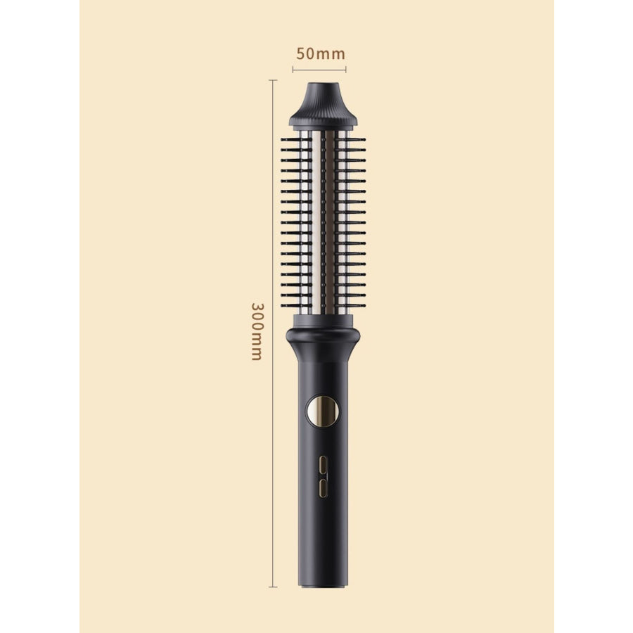 Rotating Heated Straightening Comb Black / European plug Apparel and Accessories