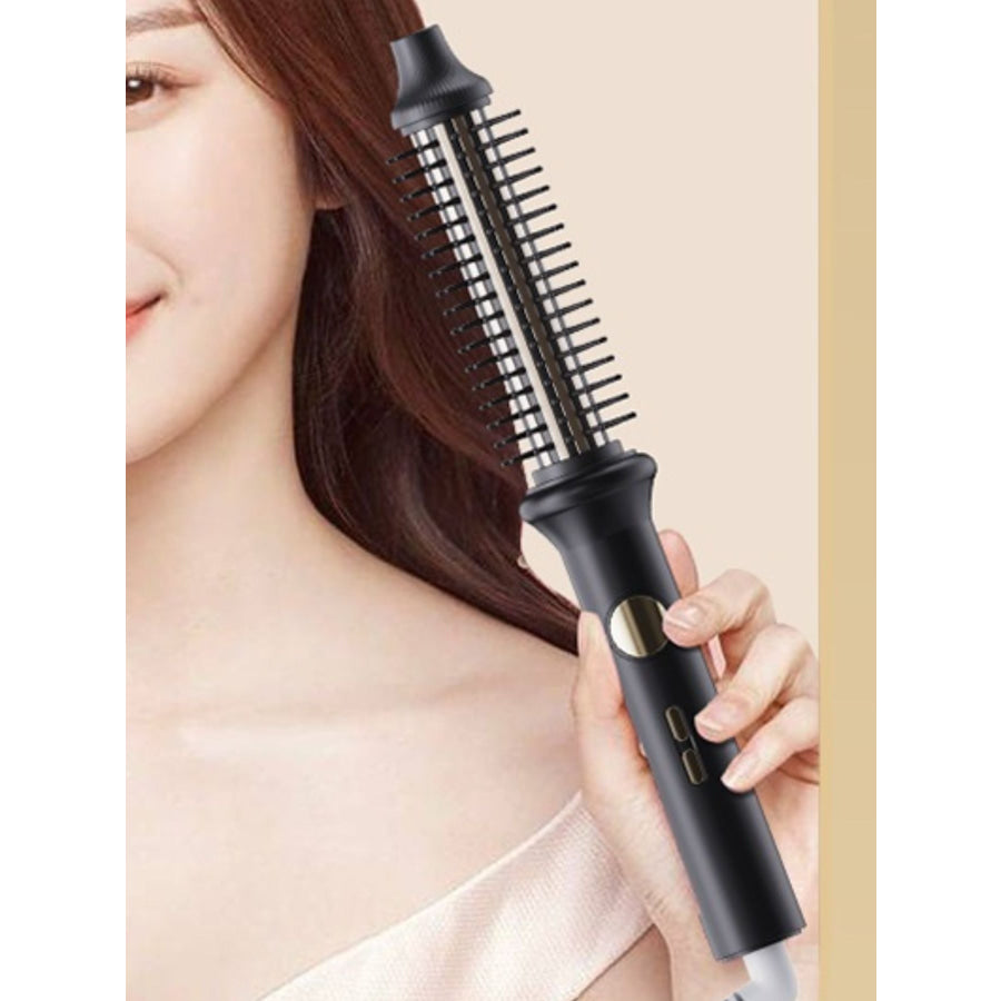 Rotating Heated Straightening Comb Black / European plug Apparel and Accessories