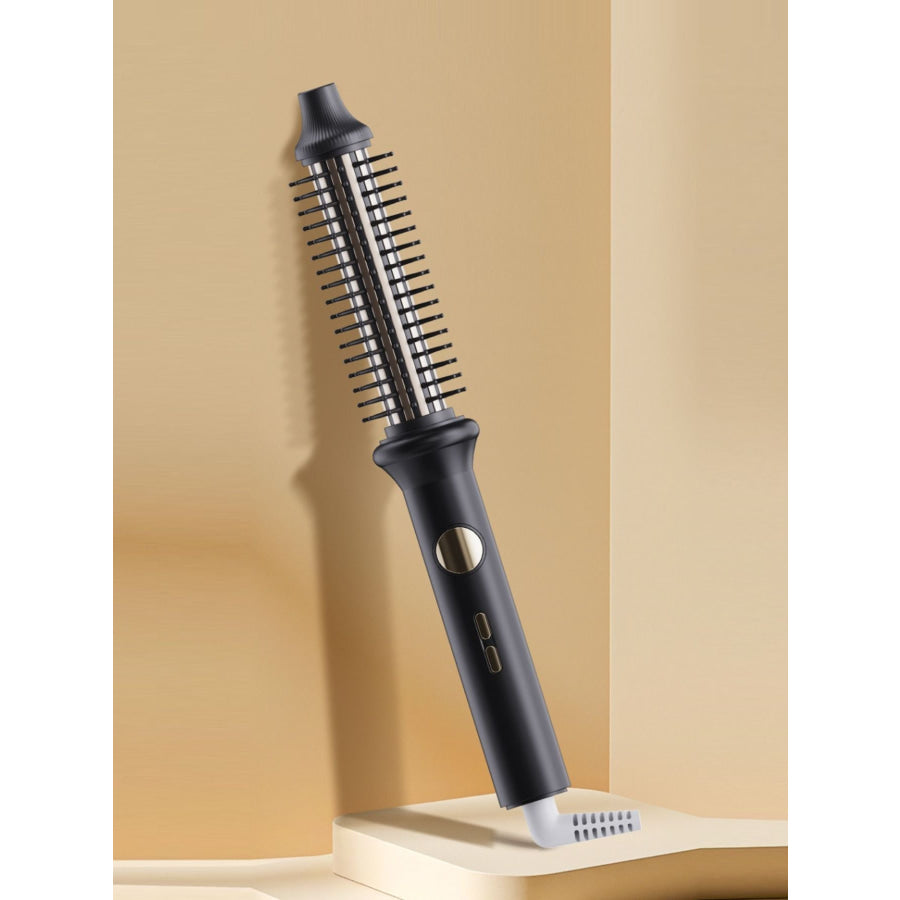 Rotating Heated Straightening Comb Black / European plug Apparel and Accessories