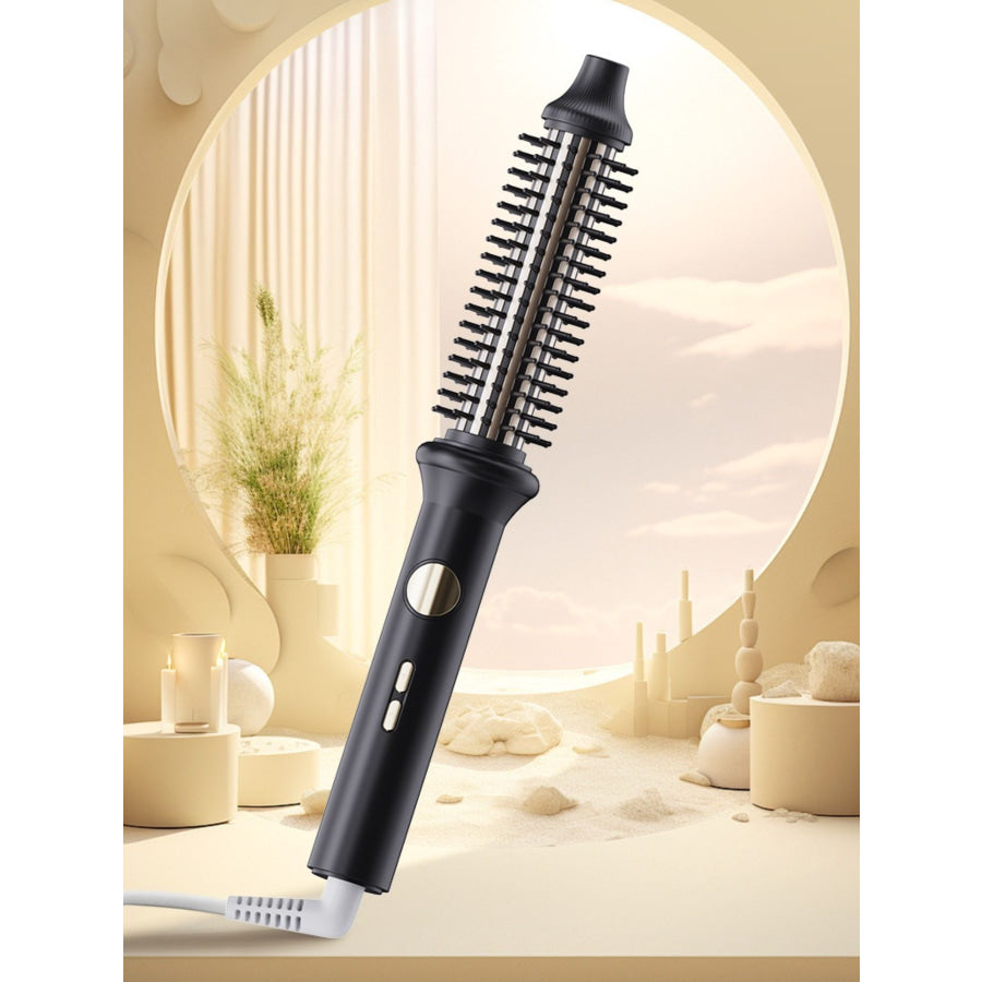 Rotating Heated Straightening Comb Black / European plug Apparel and Accessories