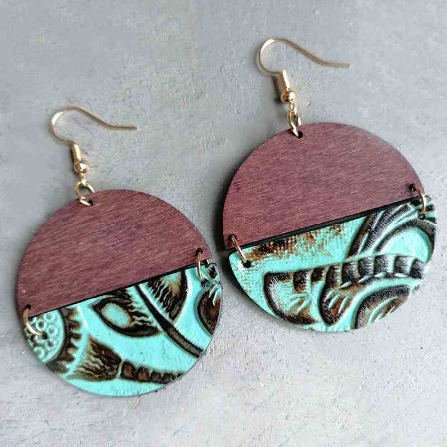 Round Drop Earrings Turquoise / One Size