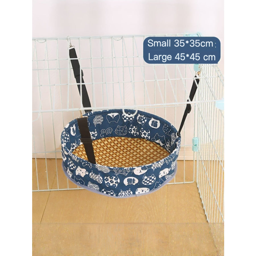 Round Hanging Pet Hammock Dark Blue / S Apparel and Accessories