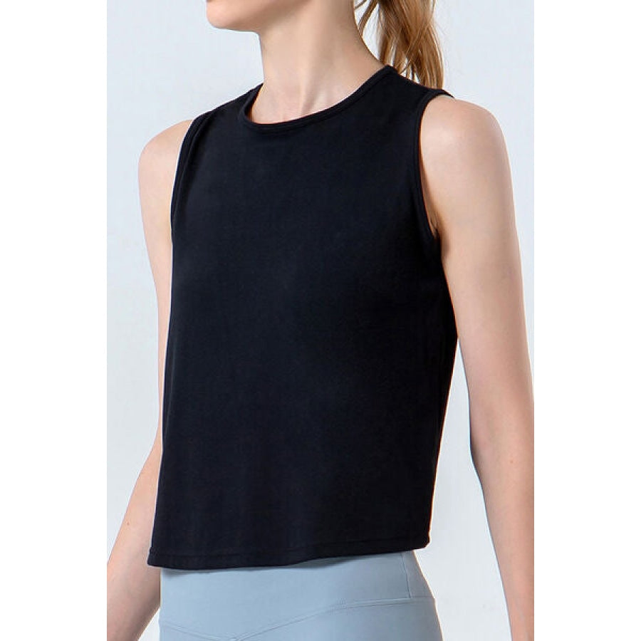 Round Neck Active Tank Black / S Apparel and Accessories