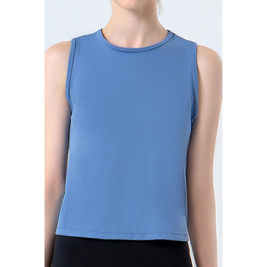 Round Neck Active Tank Dusty Blue / S Apparel and Accessories