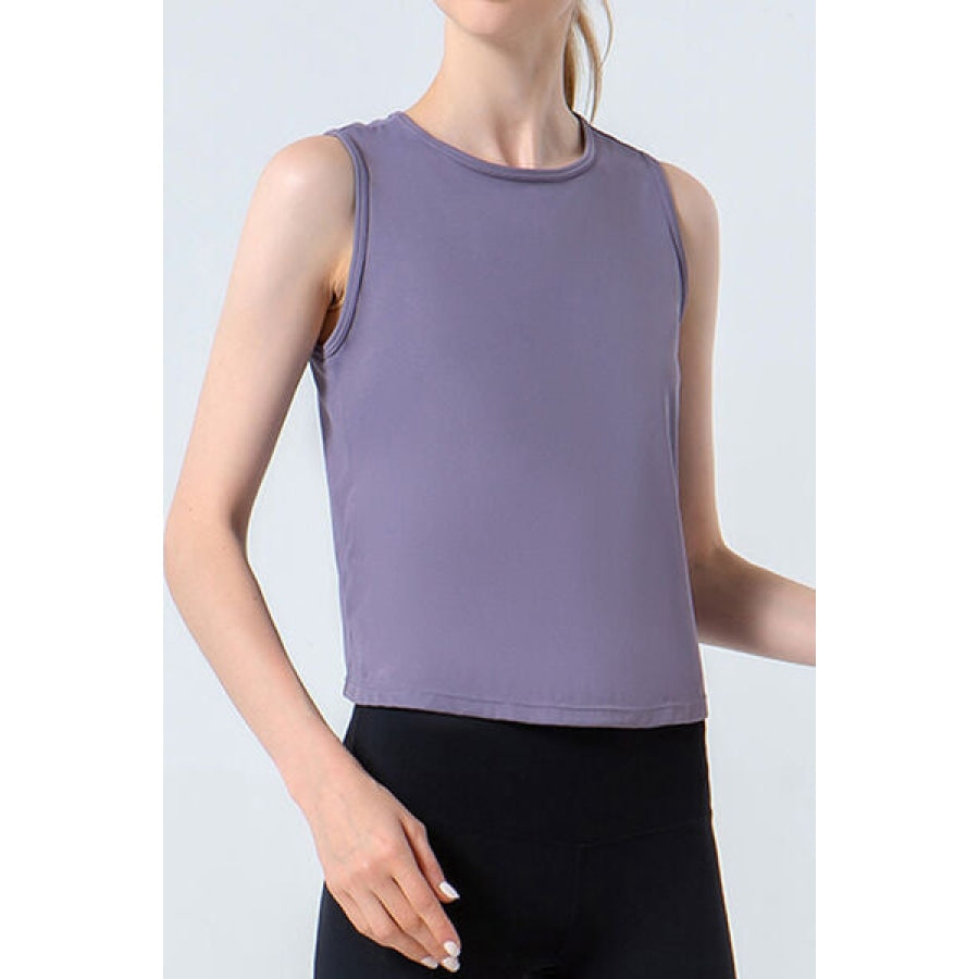 Round Neck Active Tank Lavender / S Apparel and Accessories