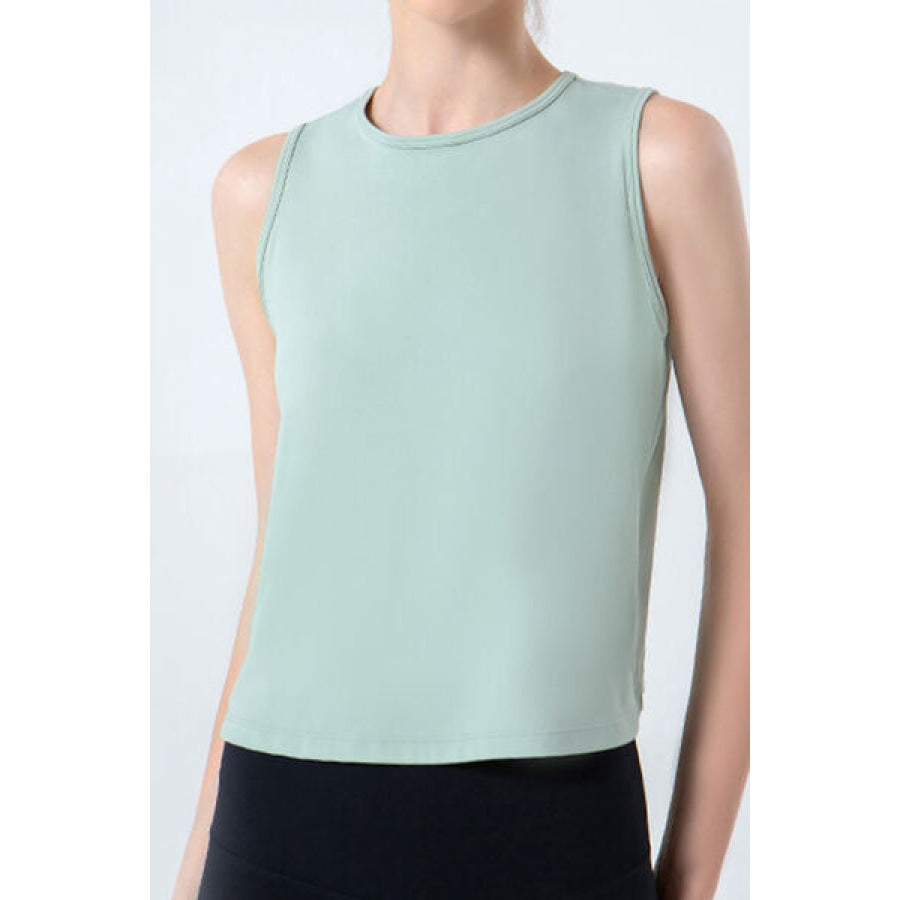 Round Neck Active Tank Light Green / S Apparel and Accessories