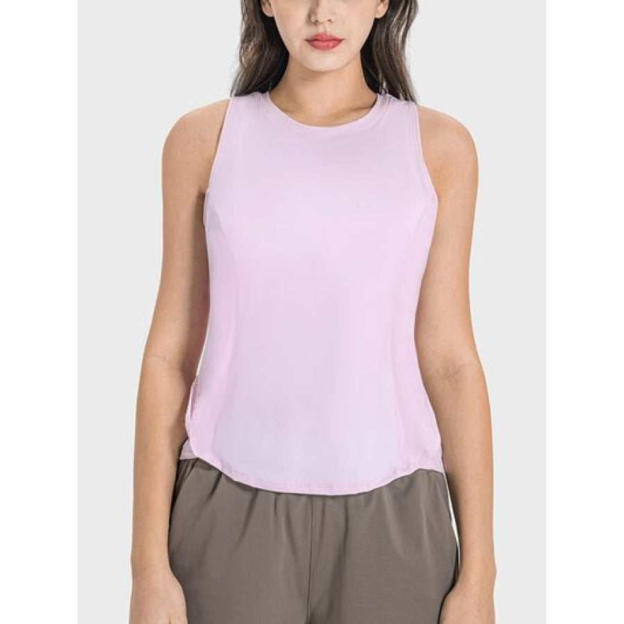 Round Neck Active Tank Lilac / 4 Apparel and Accessories