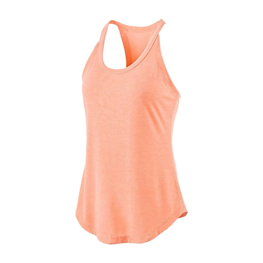 Round Neck Active Tank Orange Powder / S Apparel and Accessories