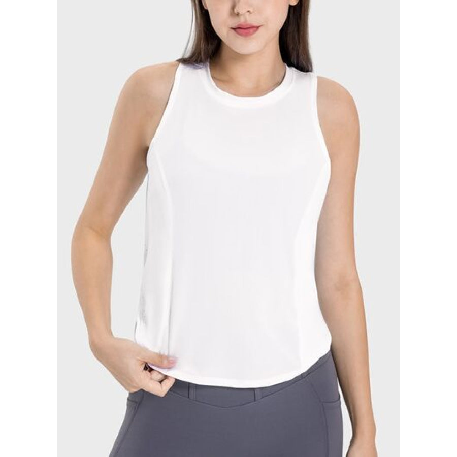 Round Neck Active Tank White / 4 Apparel and Accessories