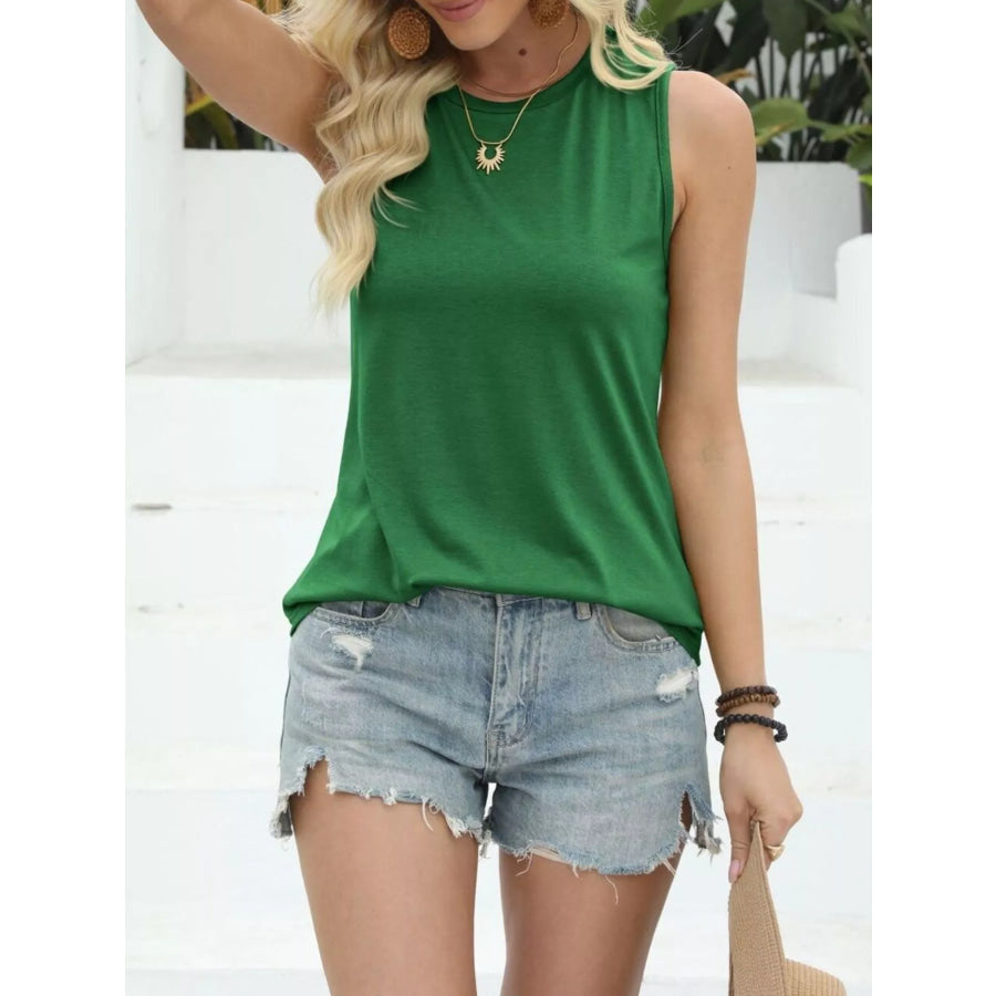 Round Neck Casual Tank Top Apparel and Accessories