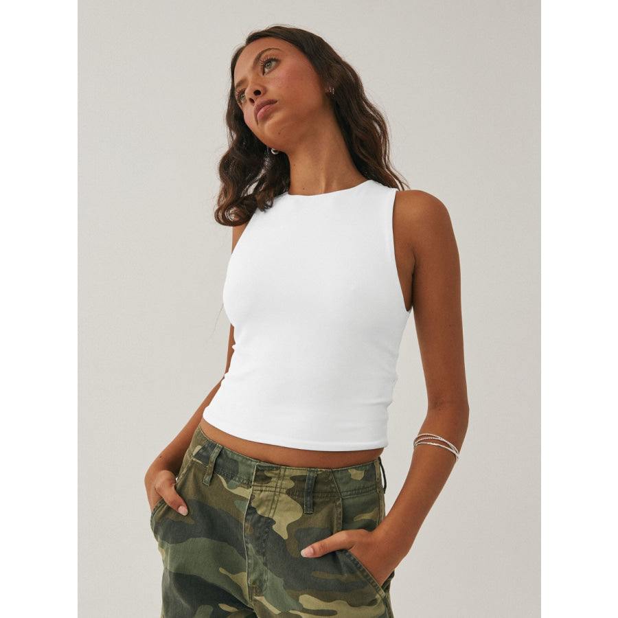 Round Neck Cropped Tank Apparel and Accessories