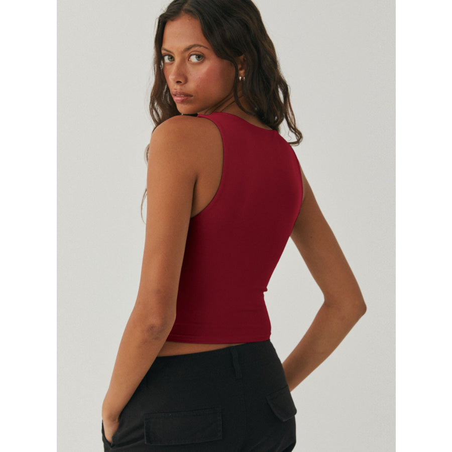 Round Neck Cropped Tank Apparel and Accessories