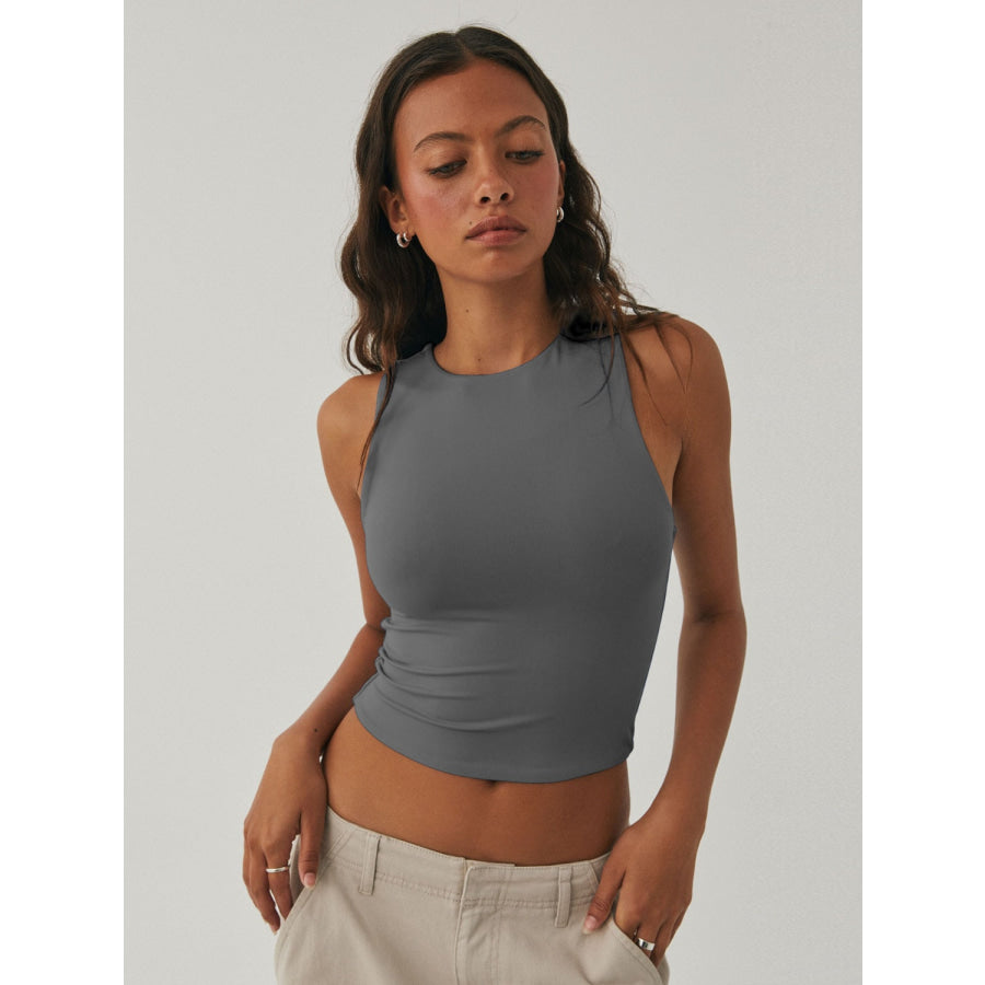 Round Neck Cropped Tank Apparel and Accessories