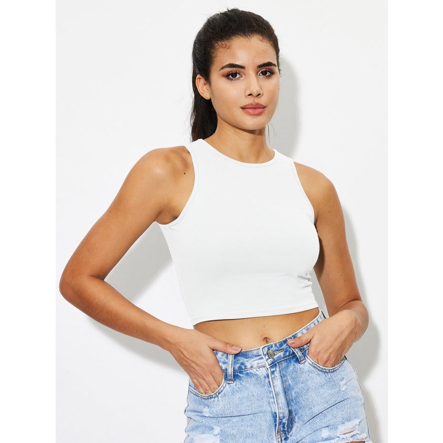 Round Neck Cropped Tank Apparel and Accessories