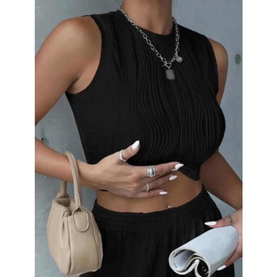 Round Neck Cropped Tank Apparel and Accessories