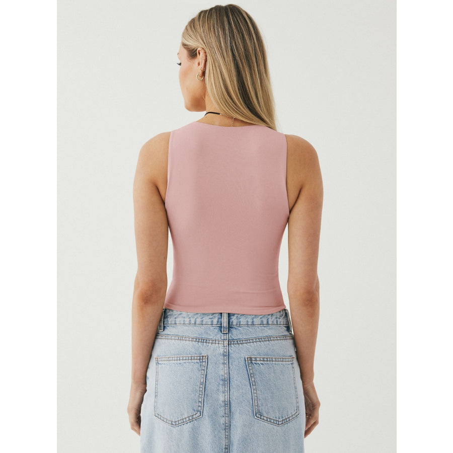 Round Neck Cropped Tank Apparel and Accessories