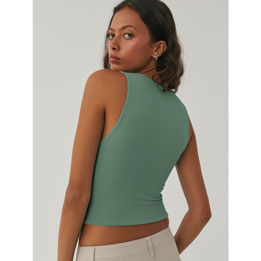 Round Neck Cropped Tank Apparel and Accessories