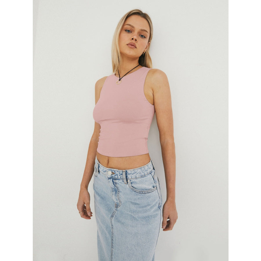 Round Neck Cropped Tank Apparel and Accessories