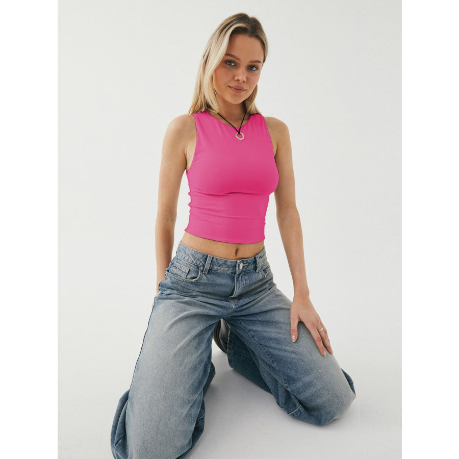 Round Neck Cropped Tank Apparel and Accessories