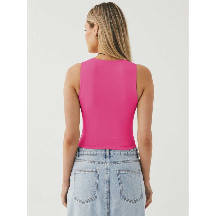 Round Neck Cropped Tank Apparel and Accessories