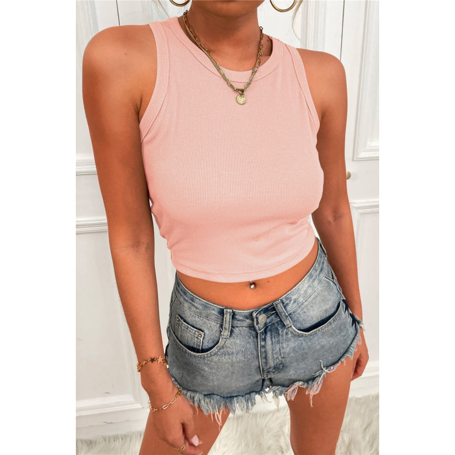 Round Neck Cropped Tank Apparel and Accessories