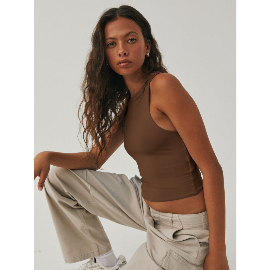 Round Neck Cropped Tank Apparel and Accessories