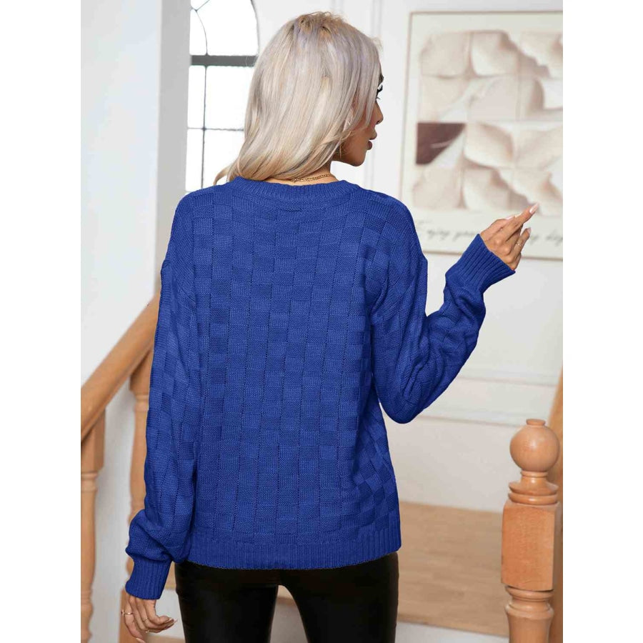 Round Neck Drop Shoulder Sweater