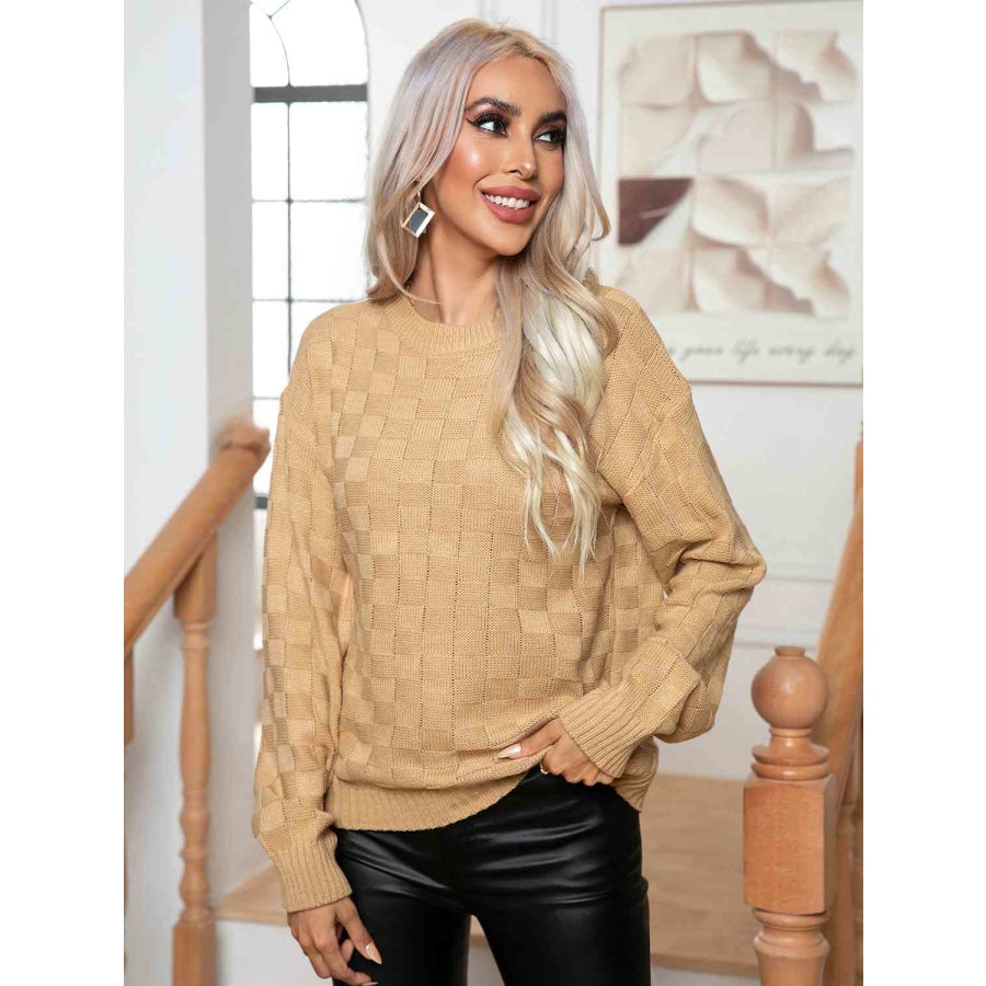 Round Neck Drop Shoulder Sweater