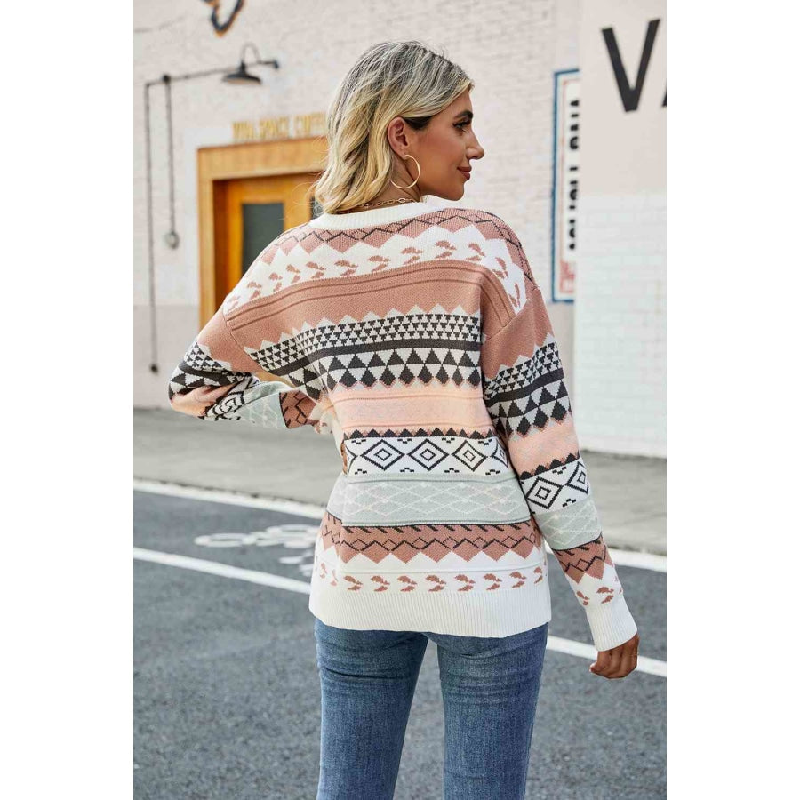 Round Neck Drop Shoulder Sweater