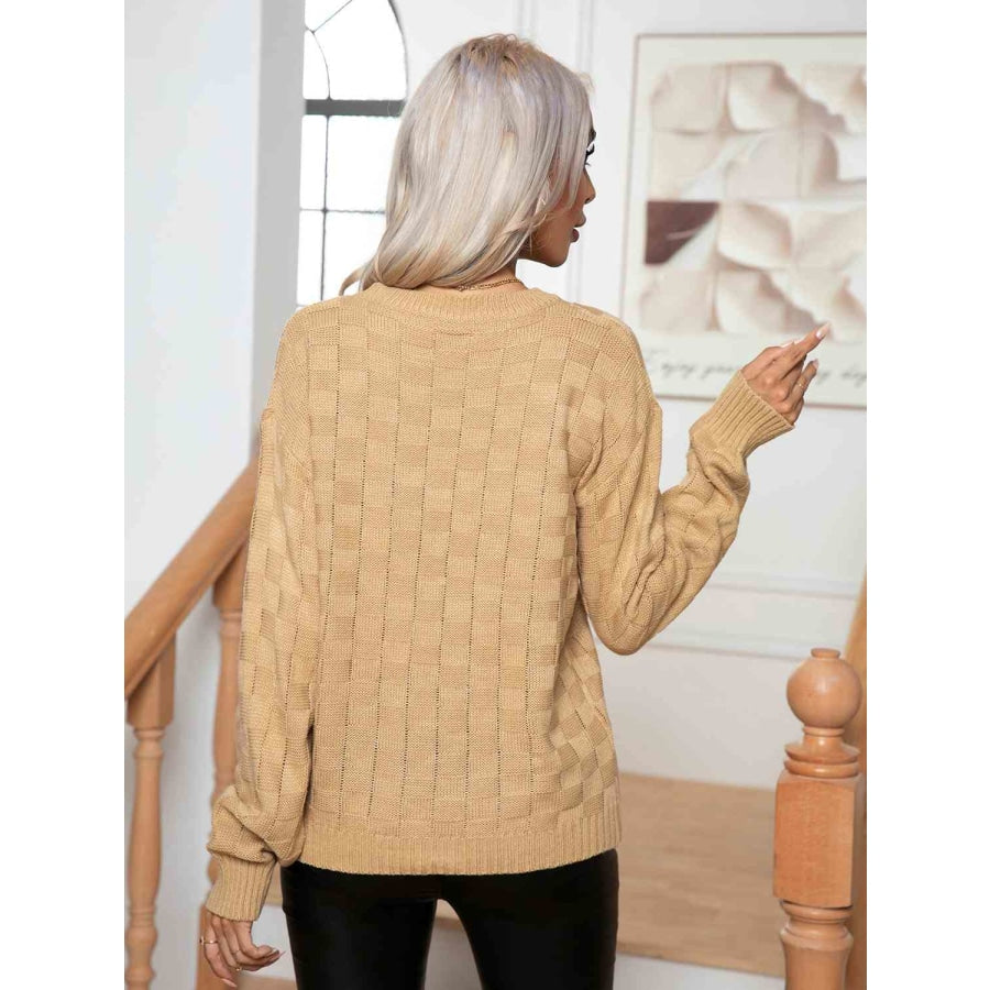 Round Neck Drop Shoulder Sweater