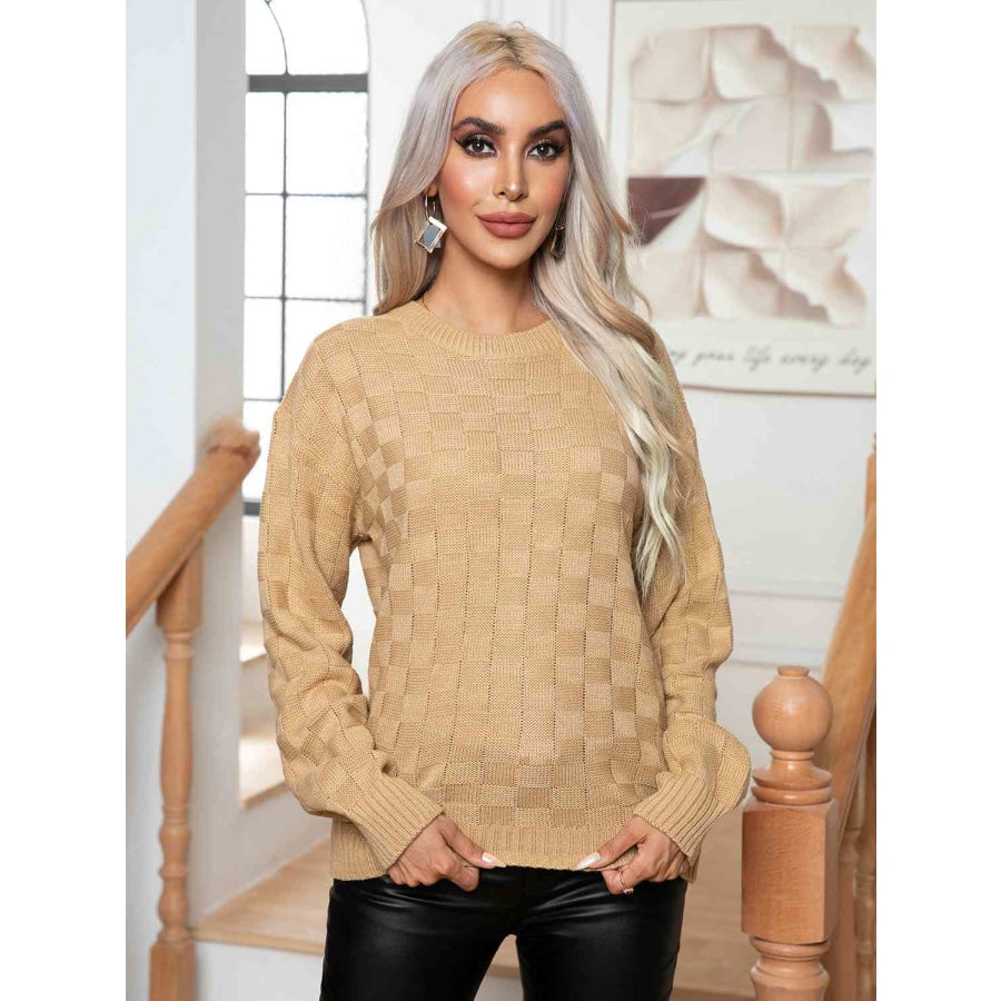 Round Neck Drop Shoulder Sweater