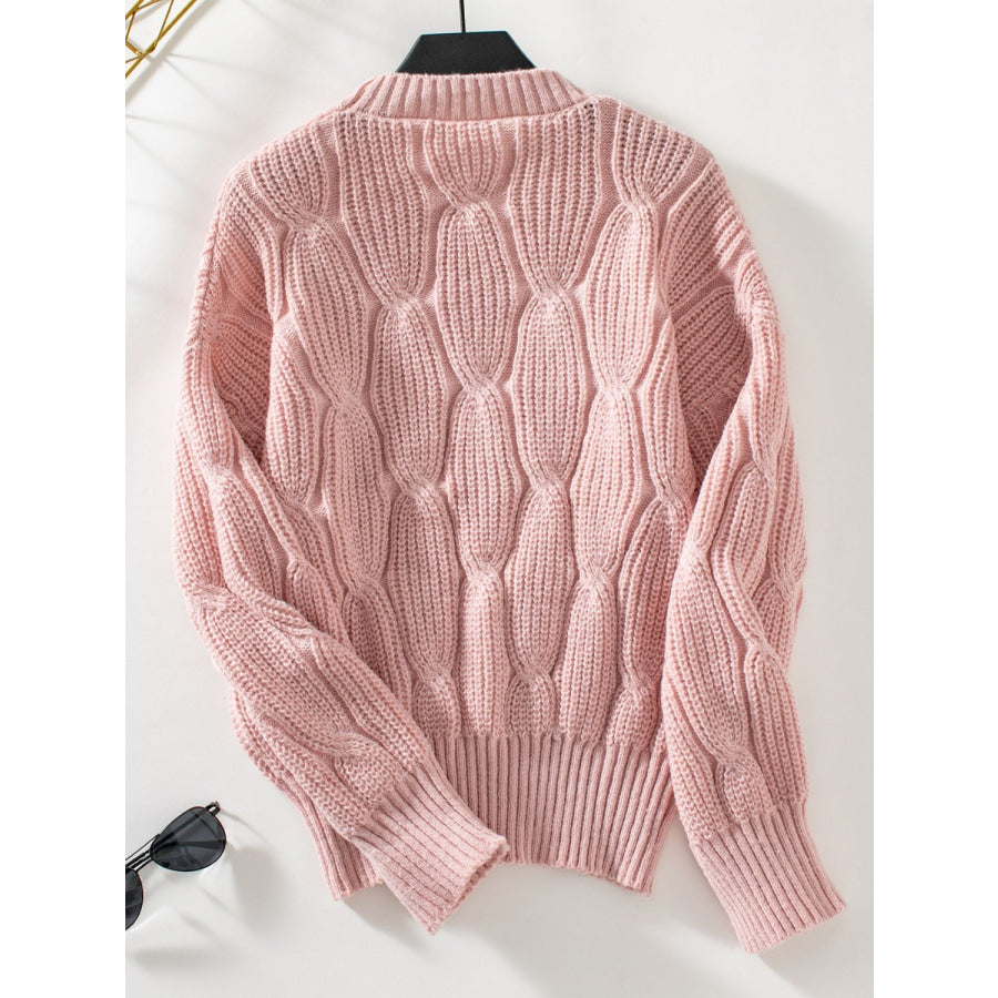 Round Neck Dropped Shoulder Sweater Apparel and Accessories