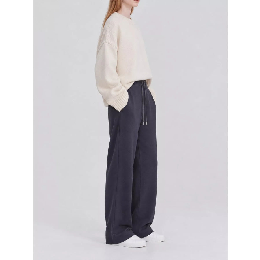 Round Neck Dropped Shoulder Sweater Apparel and Accessories