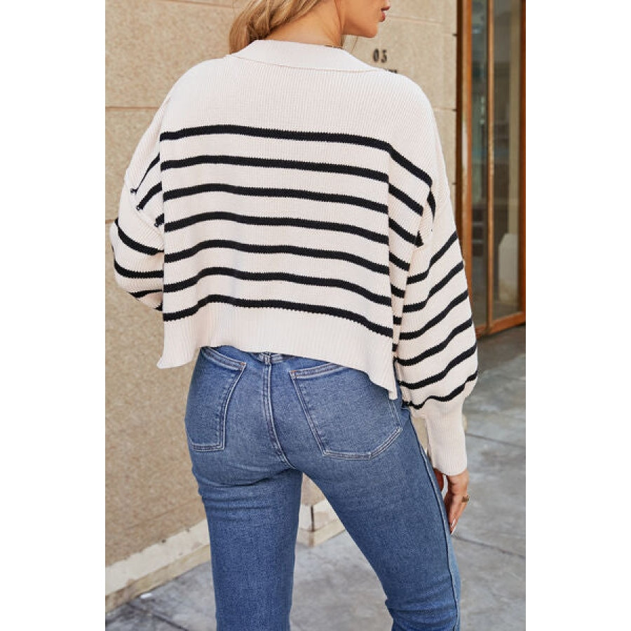 Round Neck Dropped Shoulder Sweater Apparel and Accessories