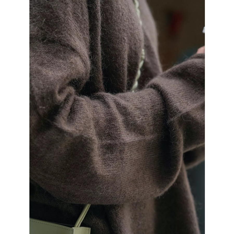 Round Neck Dropped Shoulder Sweater Apparel and Accessories