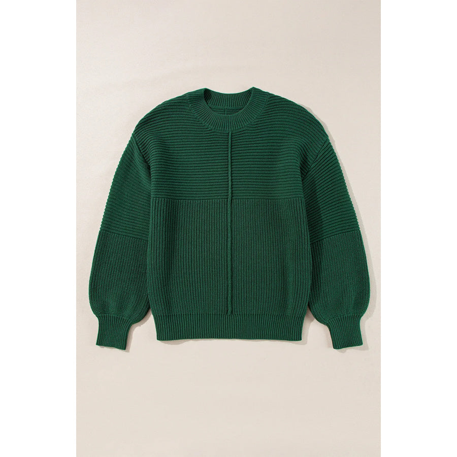 Round Neck Dropped Shoulder Sweater Apparel and Accessories