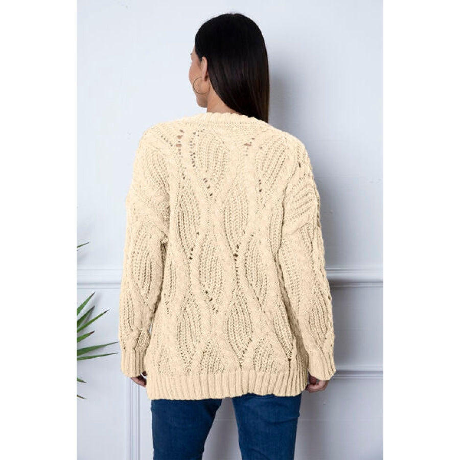 Round Neck Dropped Shoulder Sweater Clothing