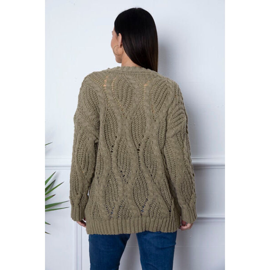 Round Neck Dropped Shoulder Sweater Clothing