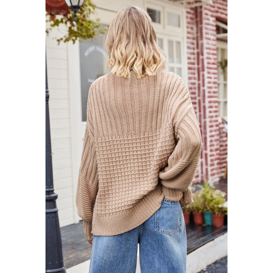 Round Neck Dropped Shoulder Sweater