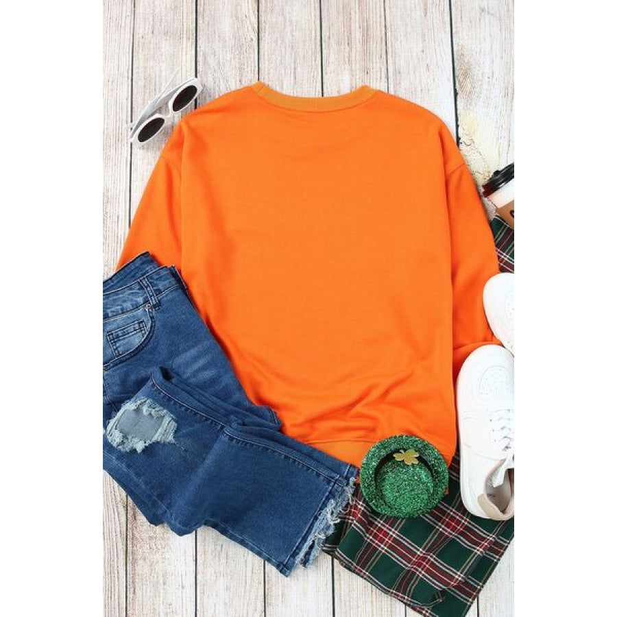 Round Neck Dropped Shoulder Sweatshirt Apparel and Accessories