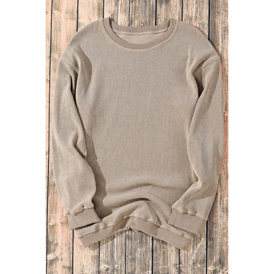 Round Neck Dropped Shoulder Sweatshirt Apparel and Accessories