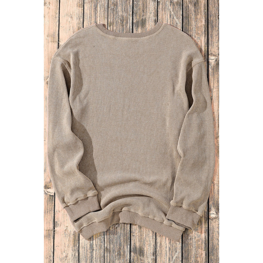 Round Neck Dropped Shoulder Sweatshirt Apparel and Accessories