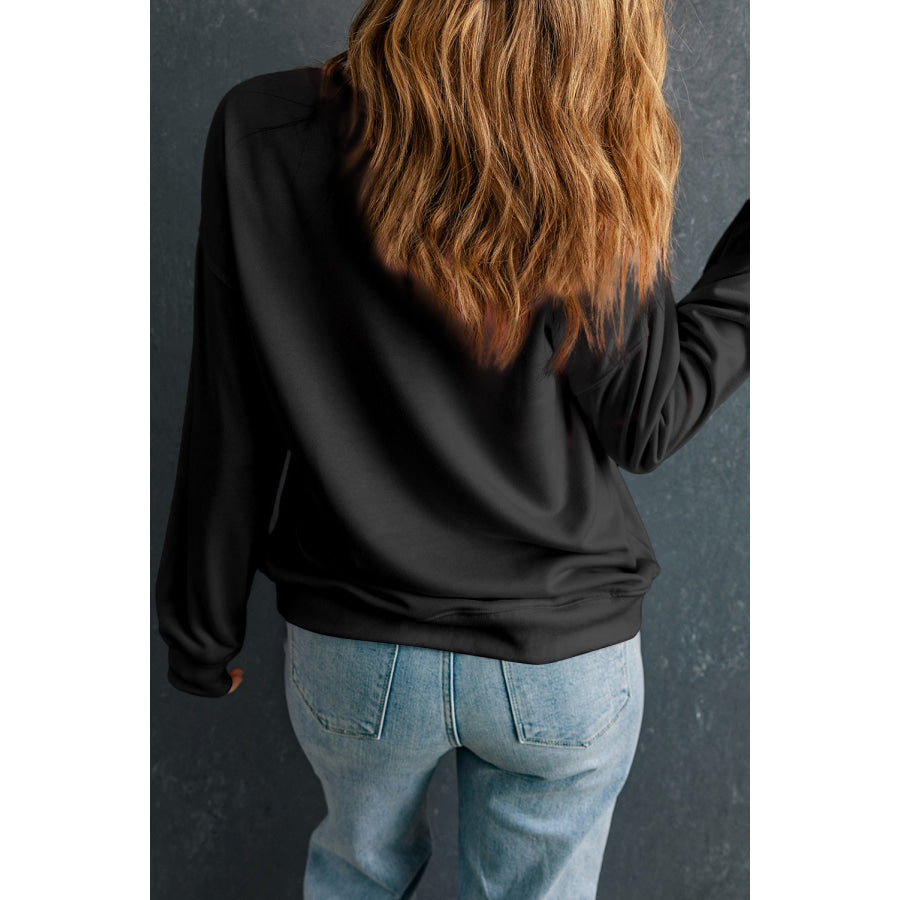 Round Neck Dropped Shoulder Sweatshirt Apparel and Accessories