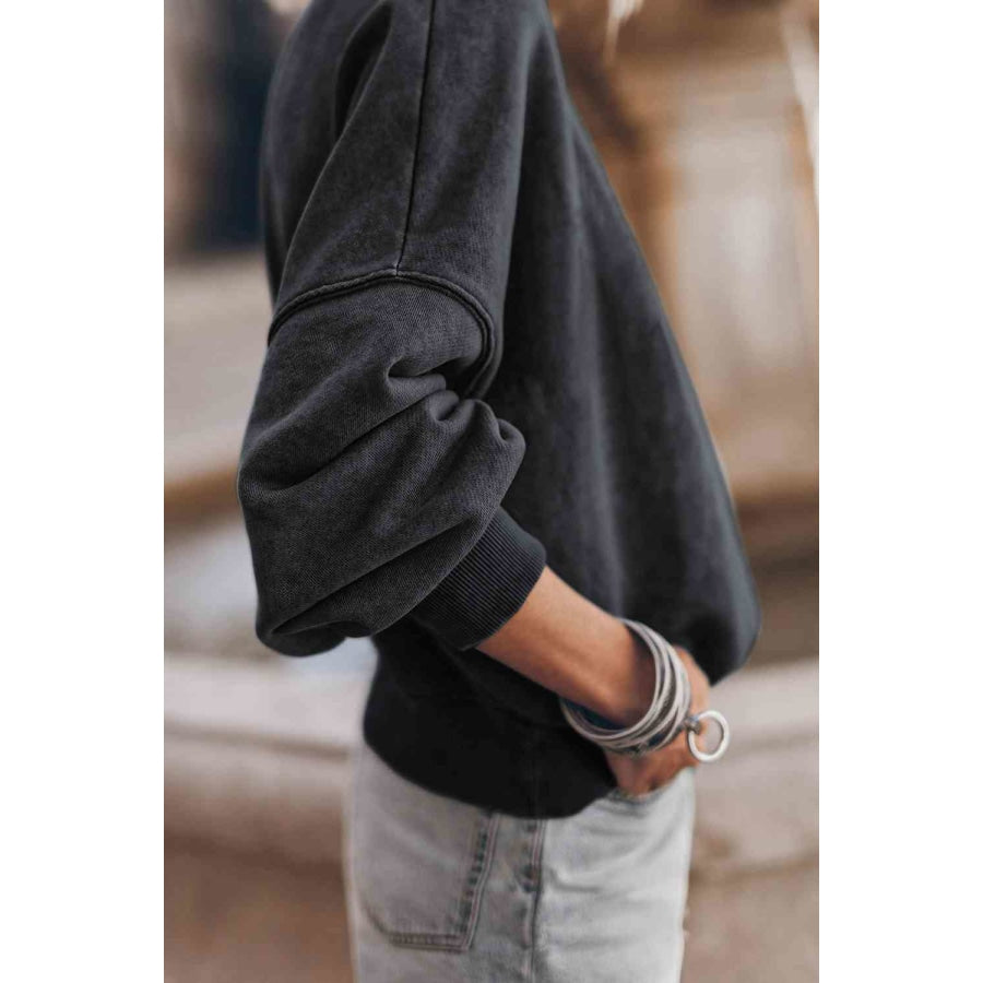 Round Neck Dropped Shoulder Sweatshirt