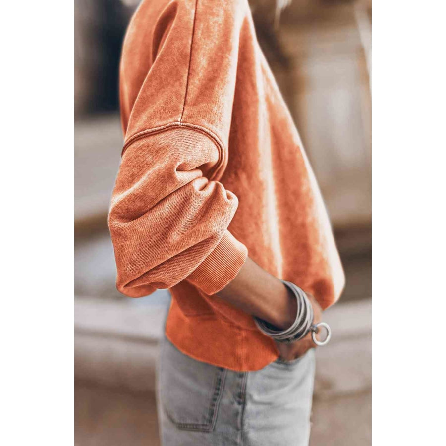 Round Neck Dropped Shoulder Sweatshirt