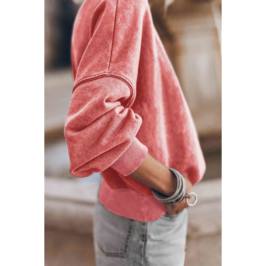 Round Neck Dropped Shoulder Sweatshirt