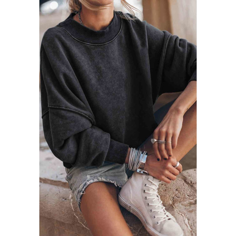 Round Neck Dropped Shoulder Sweatshirt