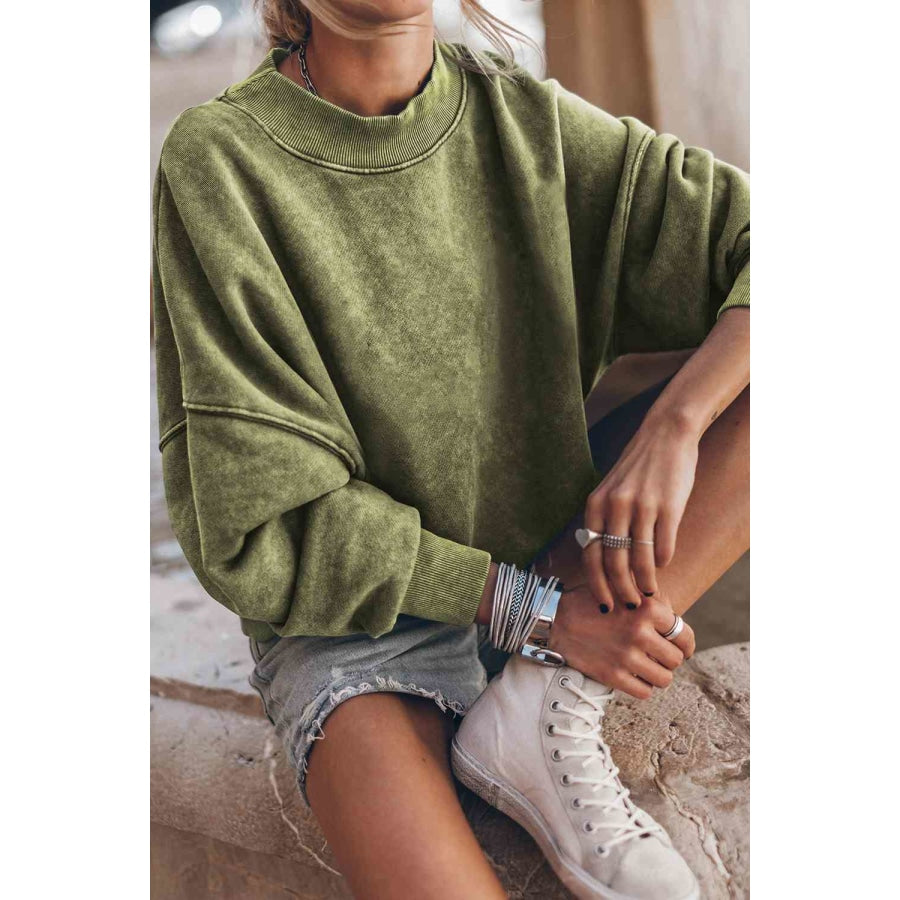 Round Neck Dropped Shoulder Sweatshirt