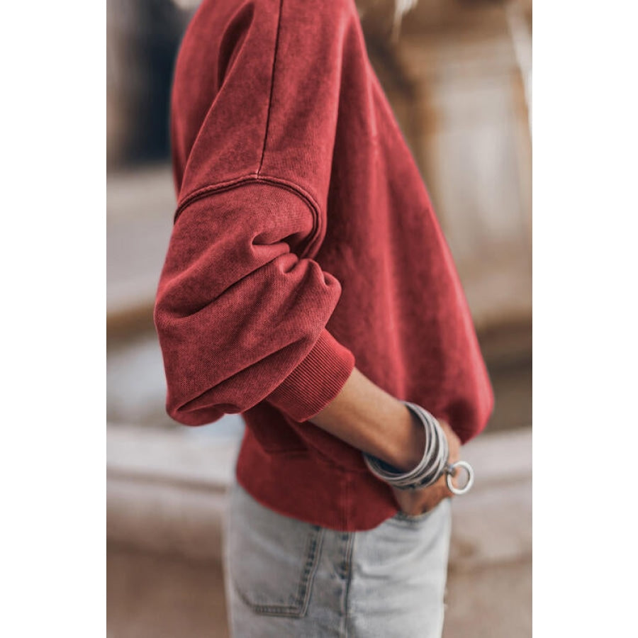 Round Neck Dropped Shoulder Sweatshirt